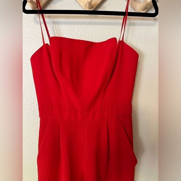 Jill Jill Stuart Kerra Red Strapless Wide Leg Jumpsuit - Picture 3 of 11